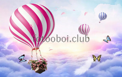 воздушные шары, облака, бабочки, детские, для девочки